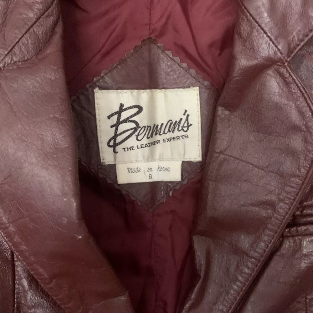 Bonaventura Women's Burgundy Leather Blazer Jacket - Picture 3 of 16